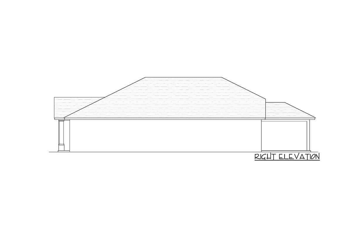 Plan 82279KA: 1,300 Square Foot House Plan with Forward-Facing Garage - Image #4 - Mediterranean, Ranch, Southwest, Traditional