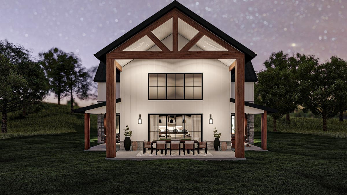 Plan 623185DJ:  Barndominium-Style Modern Farmhouse House Plan with 4-Bedrooms and Family Room Upstairs - Image #6 - Barndominium, Country, Farmhouse, Modern Farmhouse, New American