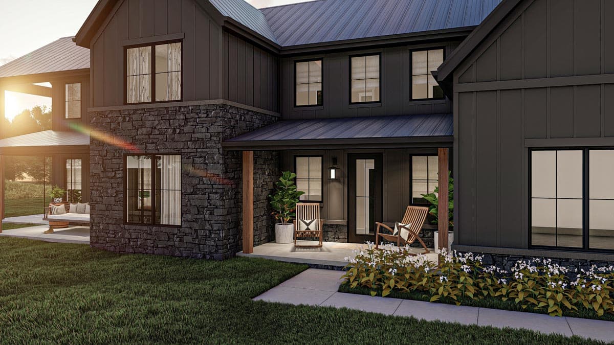Plan 623185DJ:  Barndominium-Style Modern Farmhouse House Plan with 4-Bedrooms and Family Room Upstairs - Image #13 - Barndominium, Country, Farmhouse, Modern Farmhouse, New American