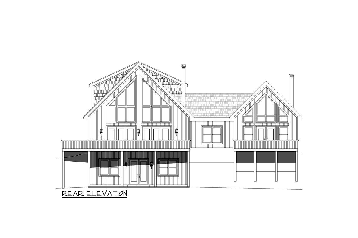 Plan 680070VR: 2-Story Lake House Plan Under 2500 Square Feet with Two Master Suites - Image #4 - Country, Craftsman, Mountain