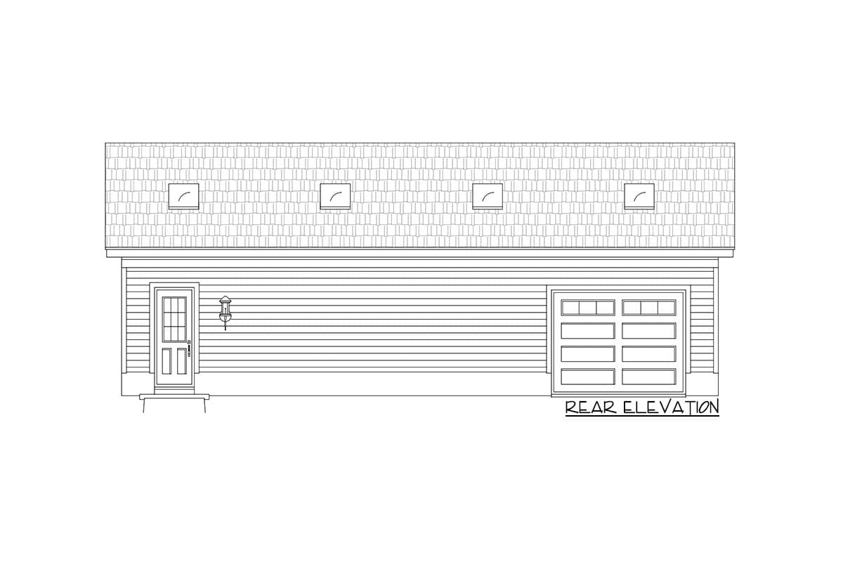 Plan 680073VR: Lift-Friendly 2-Car Garage with Separate Workshop with Bath and Kitchenette - Image #4 - Traditional