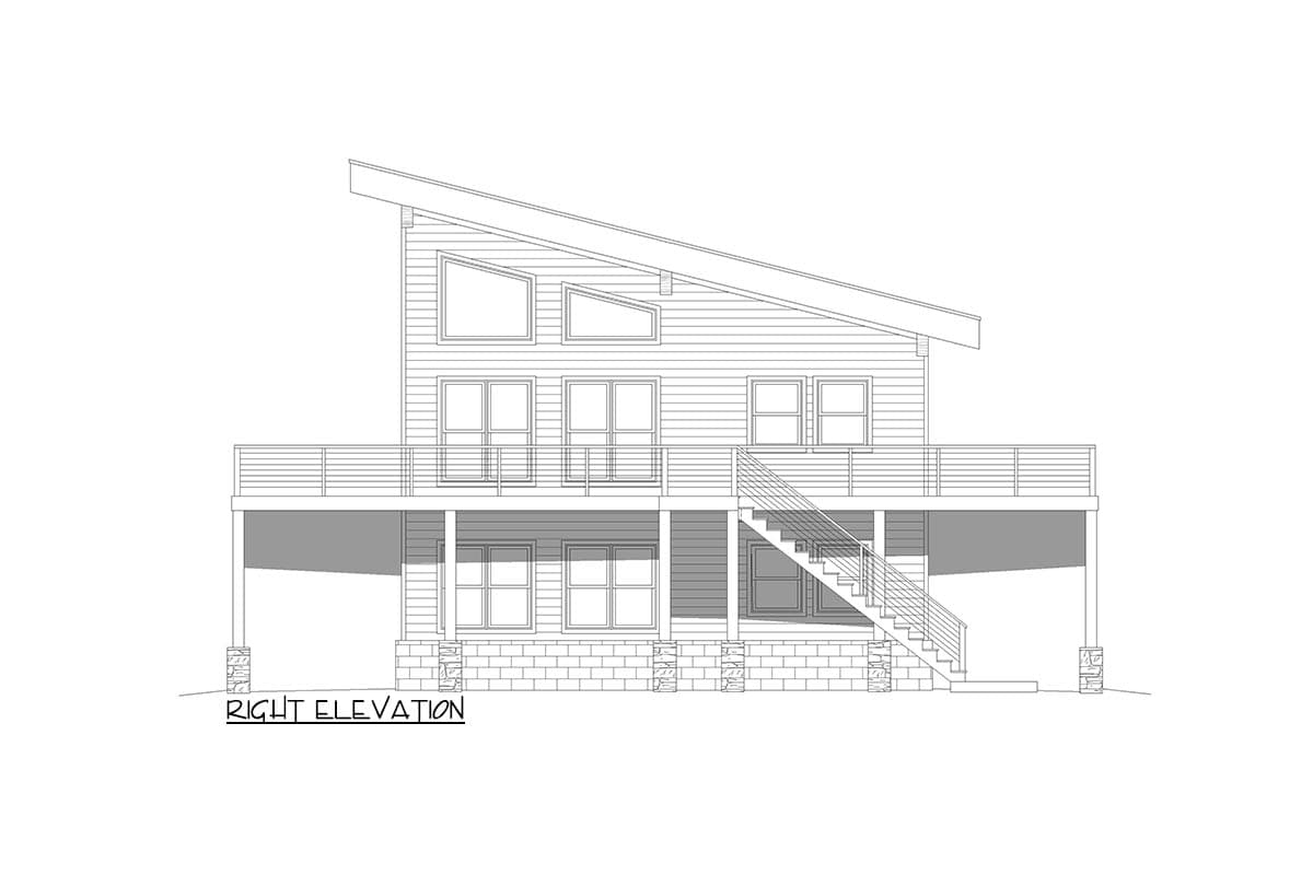Plan 680072VR: Contemporary Coastal House Plan with Separate First Floor and Second Floor Units - Image #5 - Beach, Coastal, Contemporary, Vacation