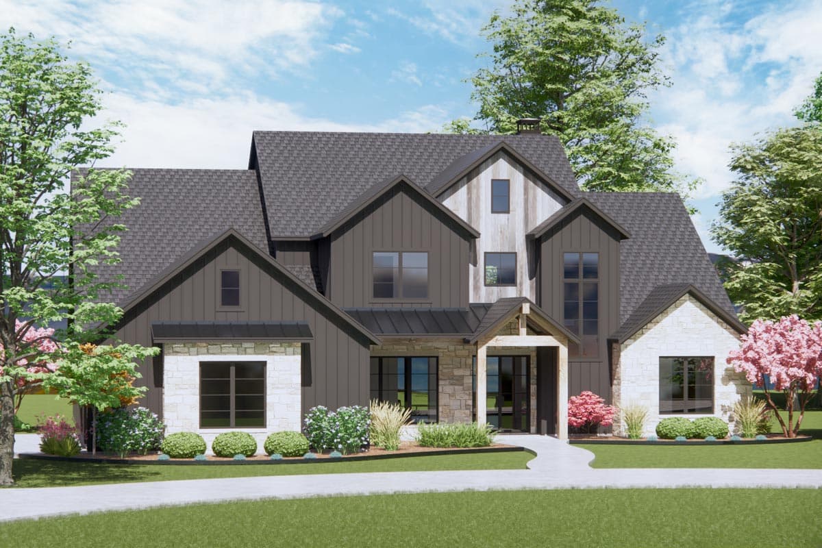 Plan 818034JSS: New American Craftsman Home Plan with 2-Story Living Room - Image #6 - Country, Craftsman, New American, Traditional