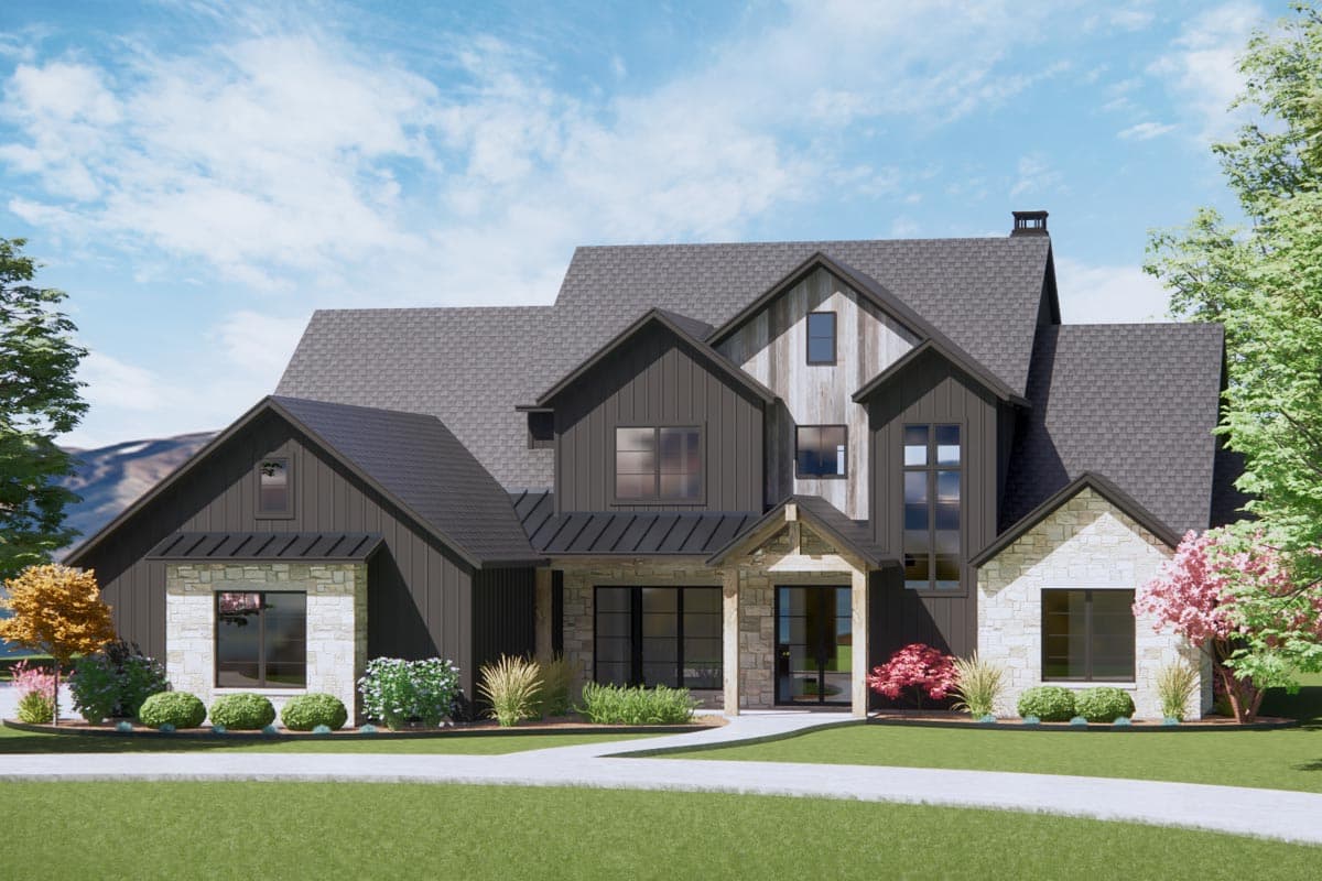 Plan 818034JSS: New American Craftsman Home Plan with 2-Story Living Room - Image #4 - Country, Craftsman, New American, Traditional