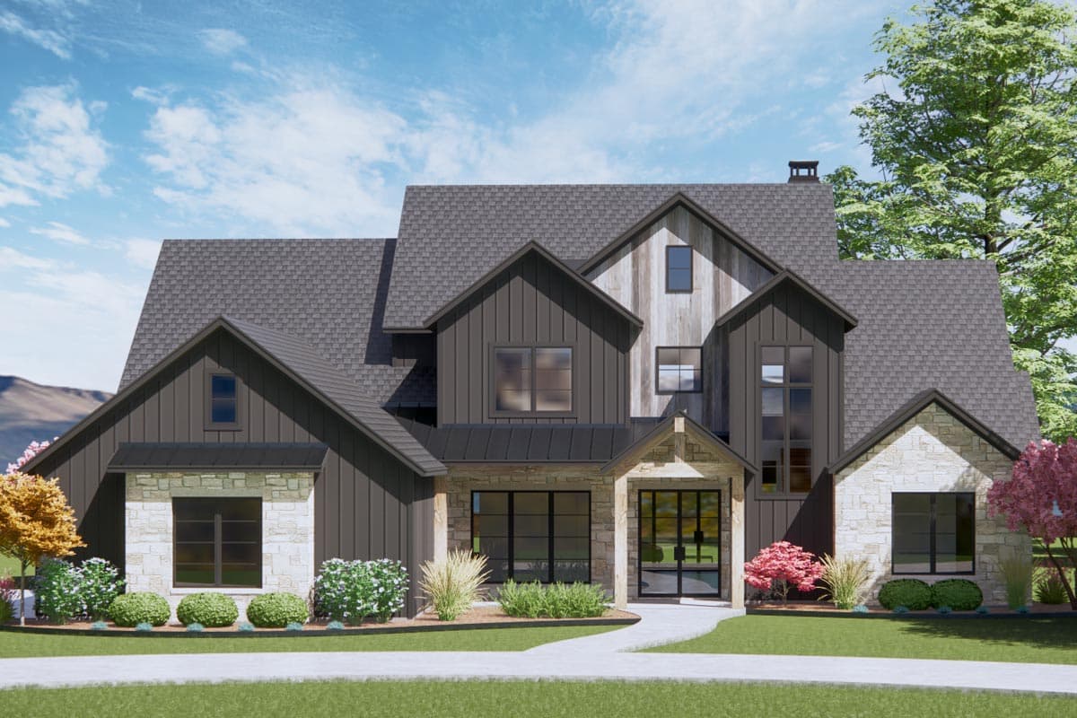Plan 818034JSS: New American Craftsman Home Plan with 2-Story Living Room - Image #5 - Country, Craftsman, New American, Traditional