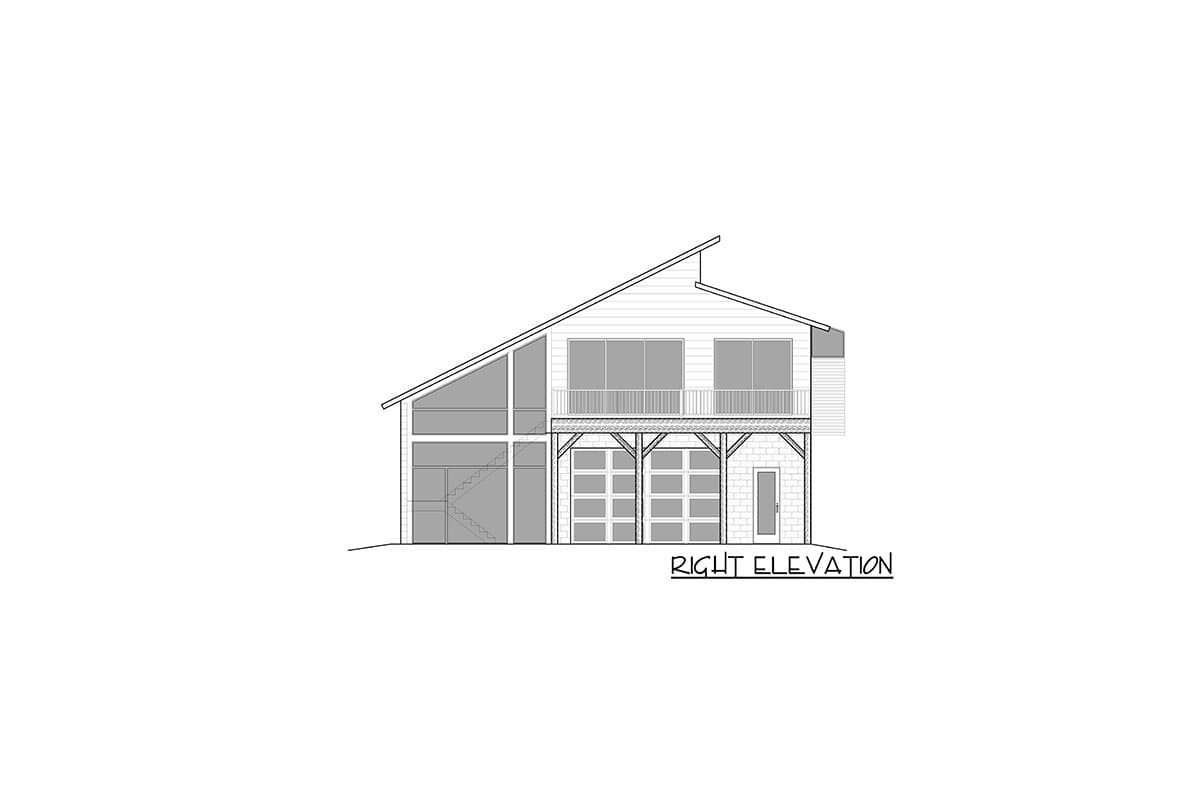 Plan 82284KA: Contemporary Carriage House Plan with 3 Bedrooms and 4-Car Garage - Image #4 - Carriage, Contemporary, Northwest