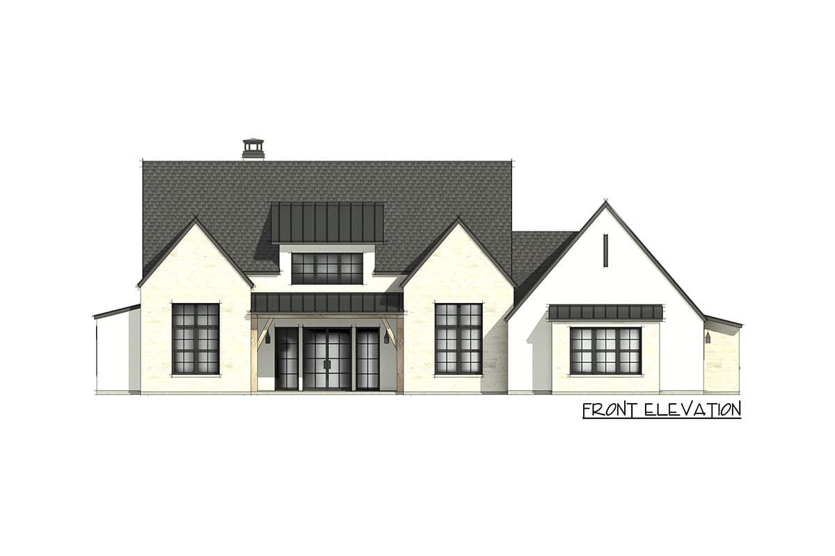 Plan 818036JSS: 4-Bed Modern Country House Plan with Stone and Stucco Exterior Under 3000 Square Feet - Image #22 - Contemporary, Modern Farmhouse, New American, Transitional