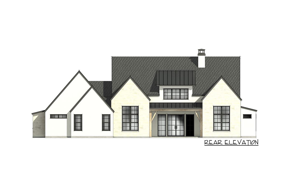 Plan 818036JSS: 4-Bed Modern Country House Plan with Stone and Stucco Exterior Under 3000 Square Feet - Image #24 - Contemporary, Modern Farmhouse, New American, Transitional