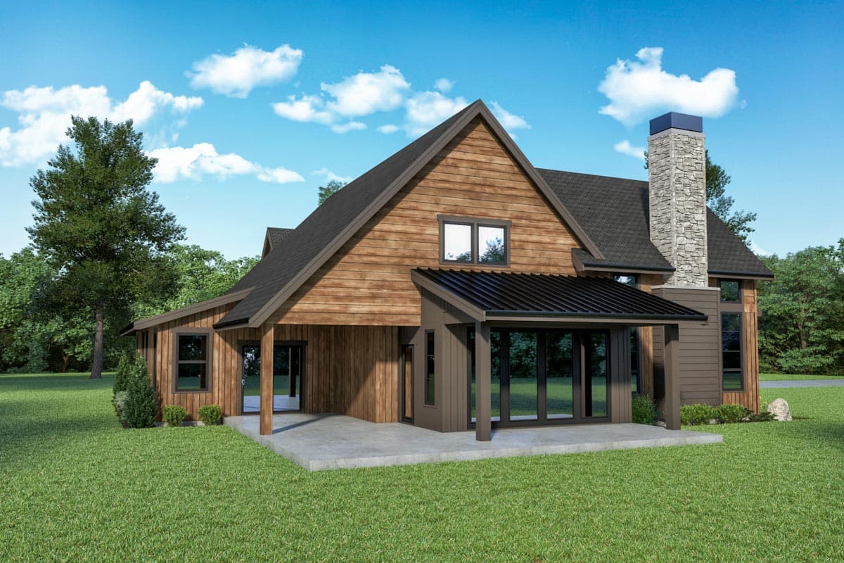 Plan 280186JWD: 3-Bed Modern Rustic Home Under 3300 Square Feet with Den and Wraparound Patio - Image #4 - Cottage, Country, Craftsman, Mountain, New American, Rustic