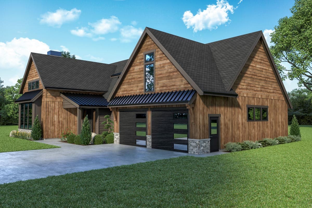 Plan 280186JWD: 3-Bed Modern Rustic Home Under 3300 Square Feet with Den and Wraparound Patio - Image #6 - Cottage, Country, Craftsman, Mountain, New American, Rustic