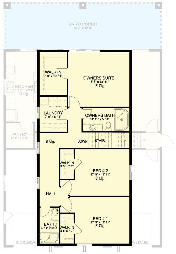 Plan 61421UT: 3-Bed Barndominium Plan with 3 Garage Bays - Floor Plan - 2nd Floor - Barndominium, Country, Farmhouse, Rustic, Traditional