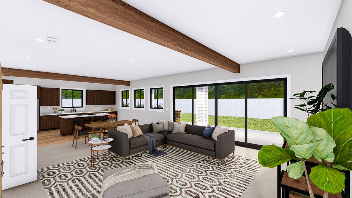 Plan 61421UT: 3-Bed Barndominium Plan with 3 Garage Bays - Image #6 - Barndominium, Country, Farmhouse, Rustic, Traditional