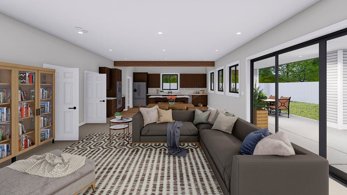 Plan 61421UT: 3-Bed Barndominium Plan with 3 Garage Bays - Image #7 - Barndominium, Country, Farmhouse, Rustic, Traditional