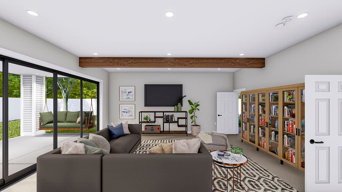 Plan 61421UT: 3-Bed Barndominium Plan with 3 Garage Bays - Image #8 - Barndominium, Country, Farmhouse, Rustic, Traditional