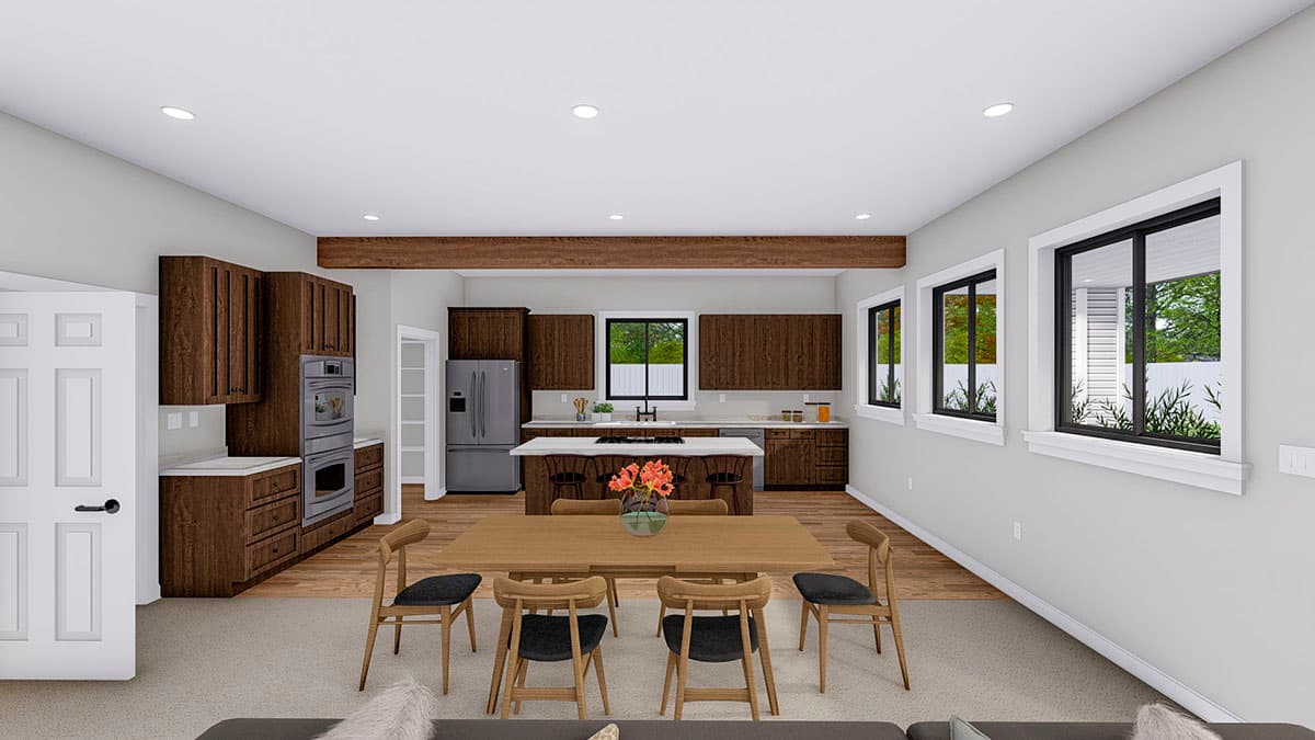 Plan 61421UT: 3-Bed Barndominium Plan with 3 Garage Bays - Image #9 - Barndominium, Country, Farmhouse, Rustic, Traditional