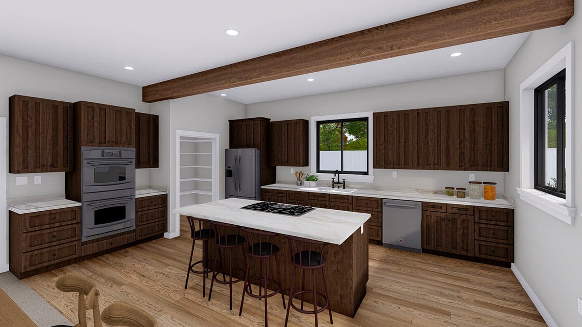 Plan 61421UT: 3-Bed Barndominium Plan with 3 Garage Bays - Image #11 - Barndominium, Country, Farmhouse, Rustic, Traditional