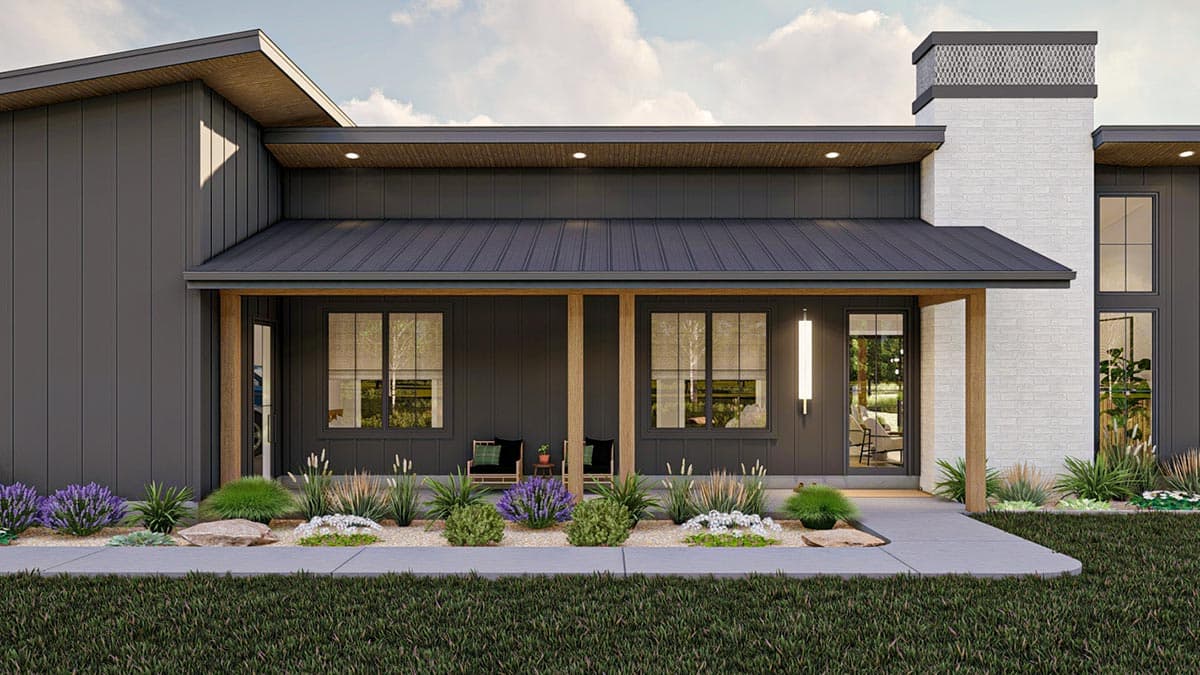 Plan 623187DJ: 1700 Square Foot Modern Barndominium-Style House Plan - Image #8 - Barndominium, Mid Century Modern, Modern, New American