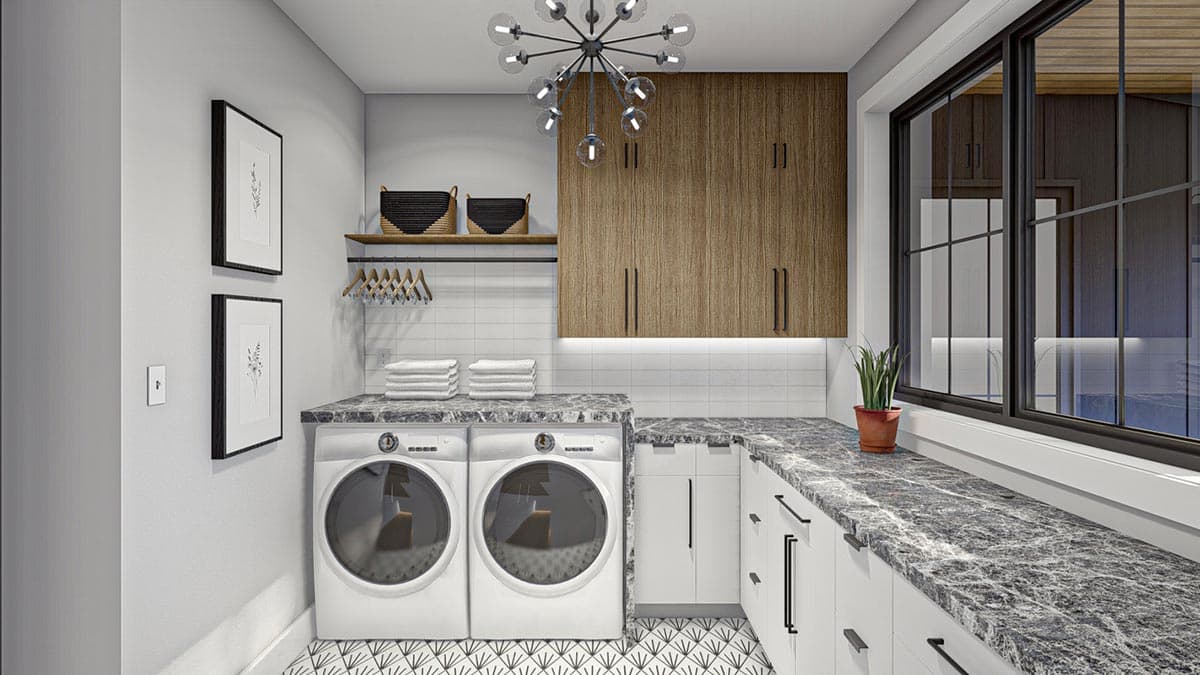 Plan 623187DJ: 1700 Square Foot Modern Barndominium-Style House Plan - Image #18 - Barndominium, Mid Century Modern, Modern, New American