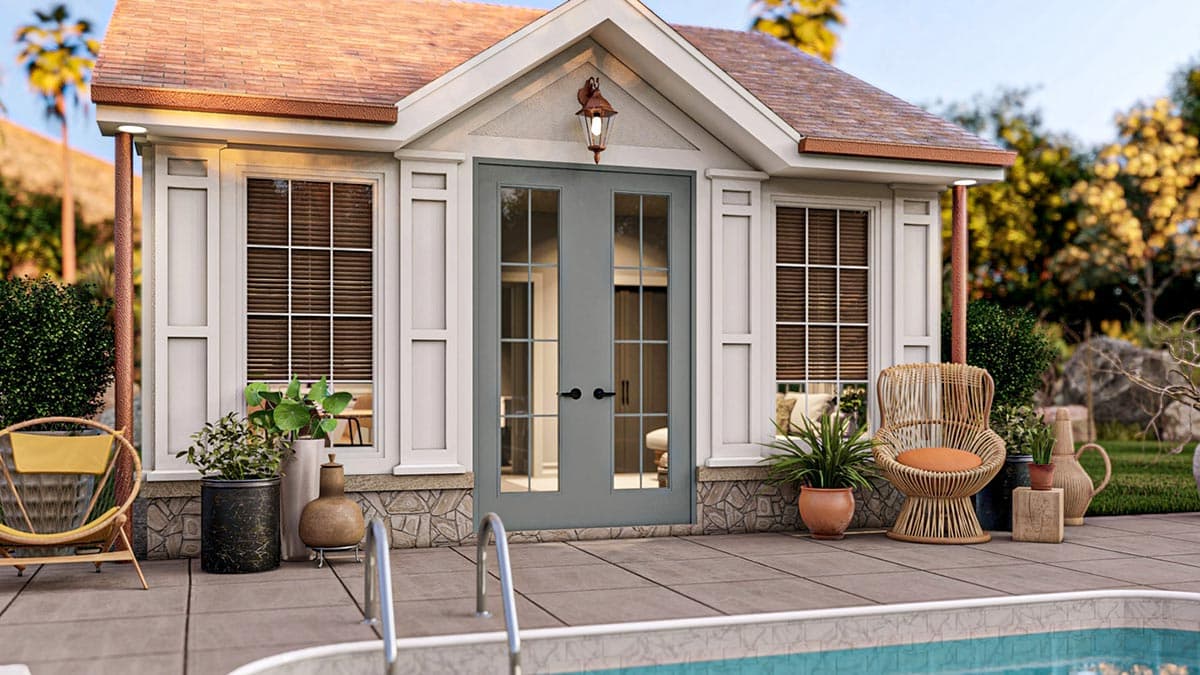 Plan 623189DJ: 349 Square Foot Pool House with Wet Bar - Image #10 - Cottage, Country