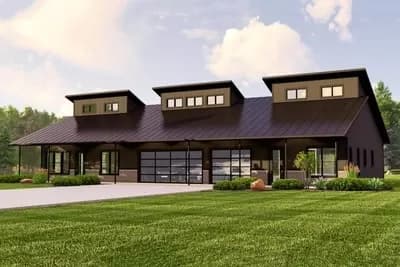 Multi-Generational Barndominium-Style House Plan with an Industrial Vibe