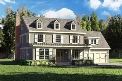 Two-Story Classic Colonial House Plan with Home Office and Finished Lower Level 