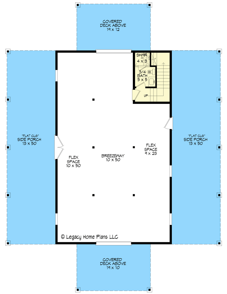 Plan 680075VR: Barn-Like House Plan with 1600 Square Feet of Living Space and 3 Bedrooms - Floor Plan - Ground Level - Barndominium, Country, Farmhouse, Rustic