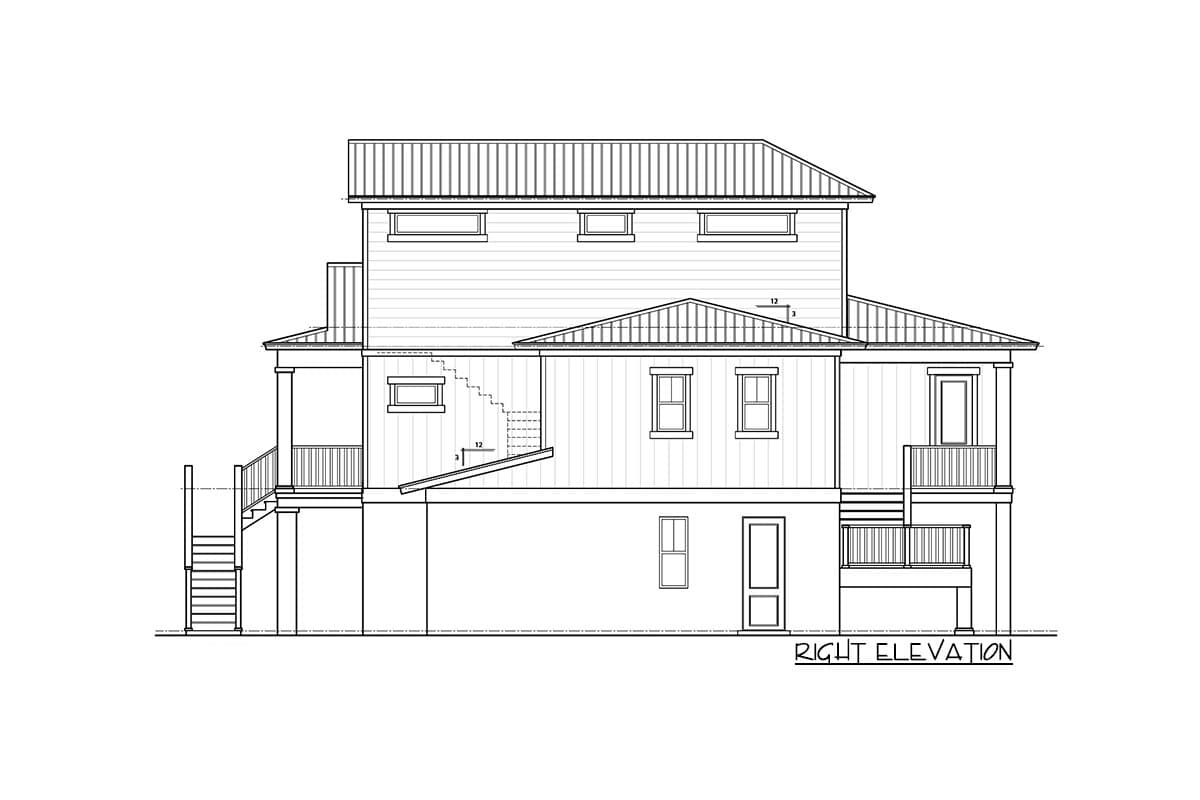 Plan 33255ZR: Island-Style 3-Level House Plan Elevator Space and Hidden Laundry Chute - 2894 Sq Ft - Image #4 - Beach, Coastal, Low Country, Southern