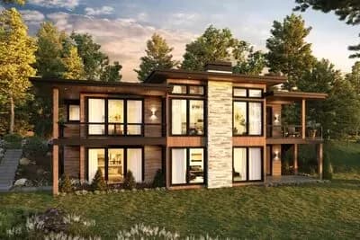 Mid-Century Modern Multi-Generational House Plan Under 2600 Square Feet
