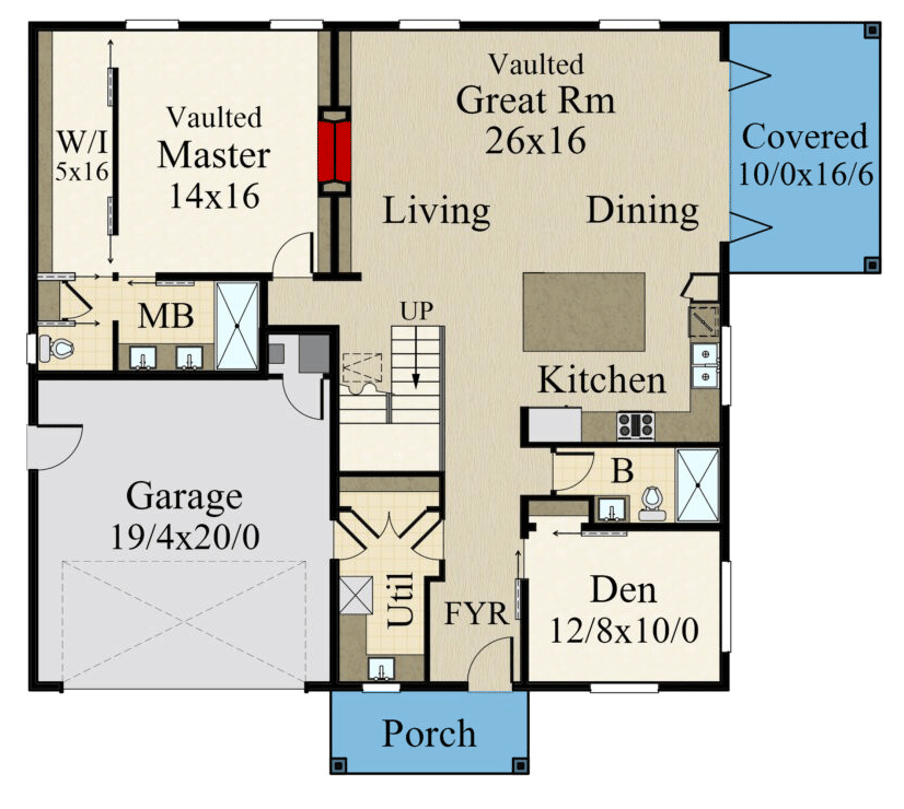 Plan 85392MS: Two-Story Rustic Barnhouse Plan Under 2500 Square Feet with 3 Bedrooms - Floor Plan - Main Level - Cottage, Country, Farmhouse, Modern Farmhouse, Rustic