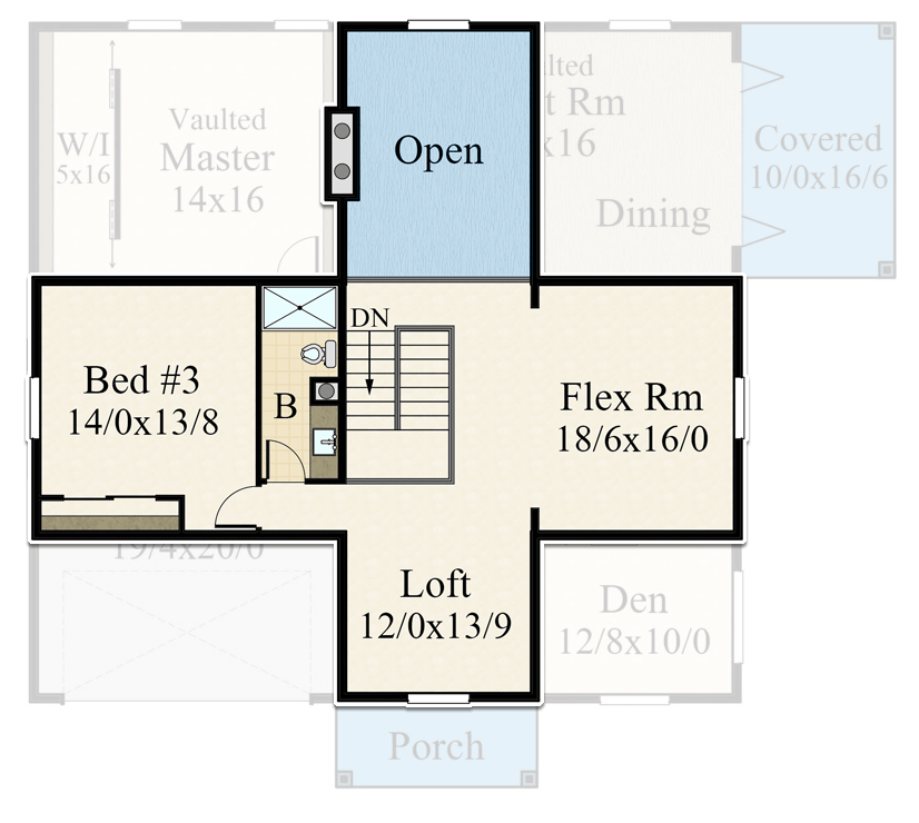 Plan 85392MS: Two-Story Rustic Barnhouse Plan Under 2500 Square Feet with 3 Bedrooms - Floor Plan - 2nd Floor - Cottage, Country, Farmhouse, Modern Farmhouse, Rustic