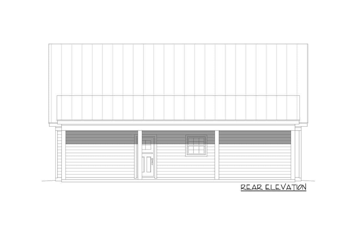 Plan 680076VR: Symmetrical 2-Bed Country Ranch Under 1300 Square Feet with Front and Rear Porches - Image #4 - Country, Ranch, Traditional