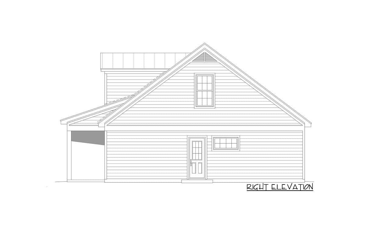 Plan 680076VR: Symmetrical 2-Bed Country Ranch Under 1300 Square Feet with Front and Rear Porches - Image #5 - Country, Ranch, Traditional