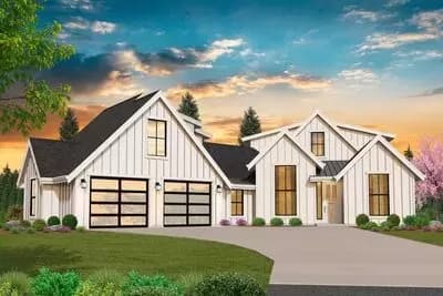 Modern Farmhouse with Studio Apartment Above Garage