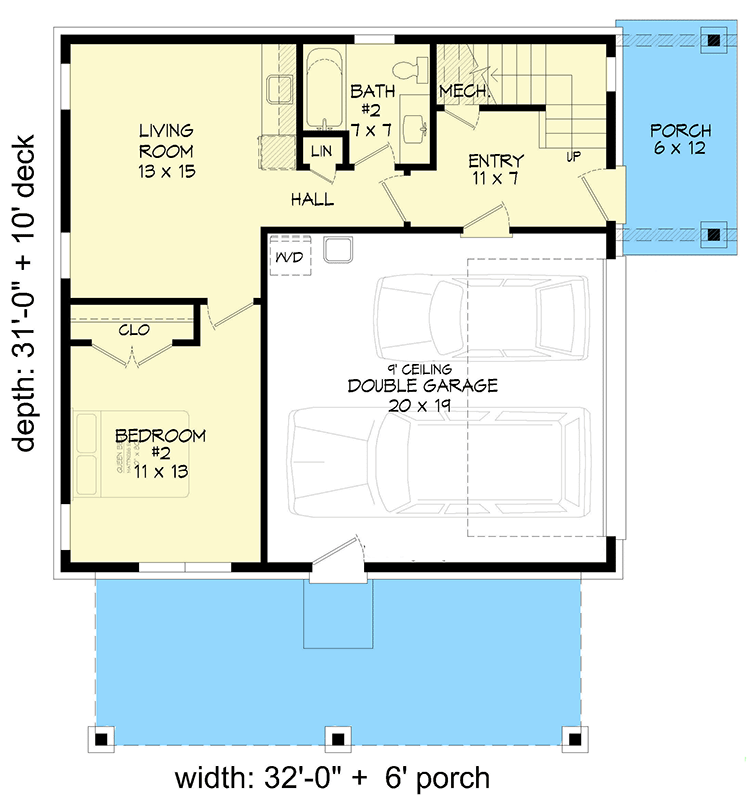 Plan 680077VR: Contemporary 3-Level Home Plan with Spiral Stair Access to Loft - Floor Plan - Main Level - Contemporary, Modern, Mountain, Northwest, Rustic