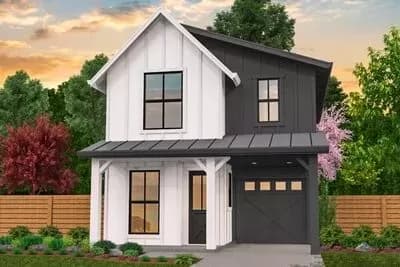 Contemporary 3-Bed Farmhouse Plan With Rustic Charm Under 1300 Square Feet