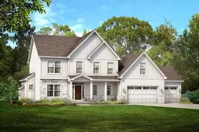 Exclusive New American Home Plan with Study and 3-Car Garage