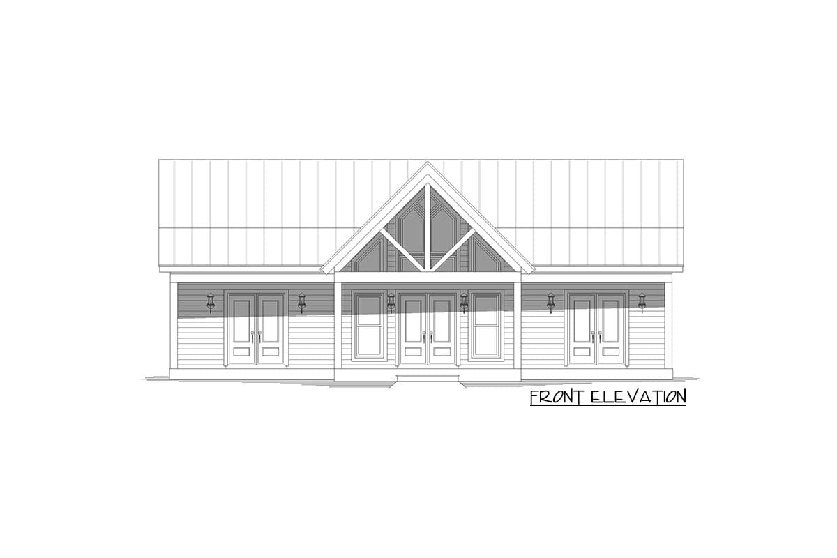 Plan 680080VR: Rustic One-Story 2-Bed Cabin House Plan Under 1500 Square Feet with Vaulted Interior - Image #12 - Cabin, Country, Craftsman, Mountain, Ranch, Rustic