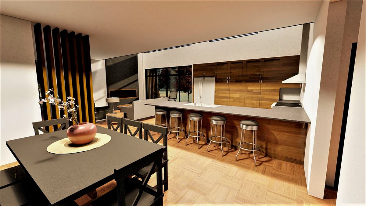 Plan 490101NAH: 2700 Square Foot Modern House Plan with Flex Room and Loft - Image #9 - Contemporary, Mid Century Modern, Modern, Northwest