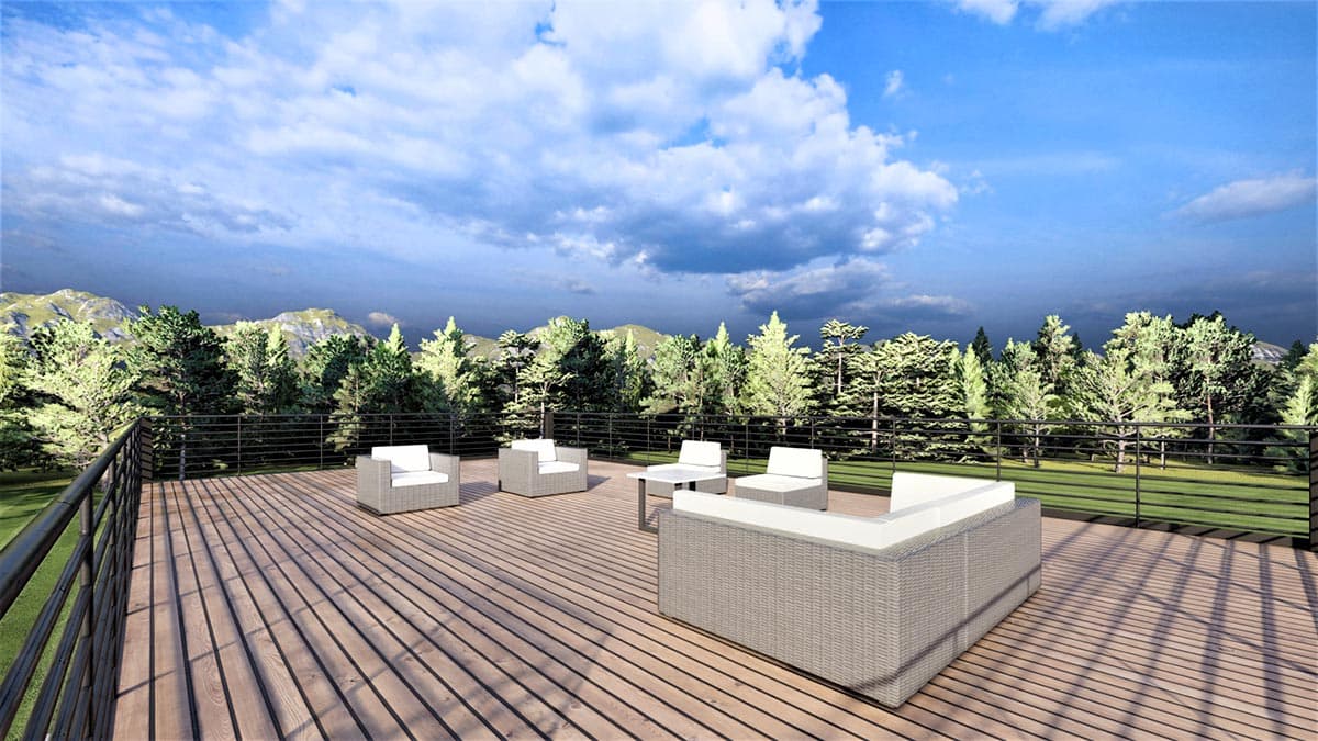 Plan 490102NAH: 3-Bay 960 Square Foot Modern Garage with Rooftop Deck - Image #6 - Contemporary, Modern