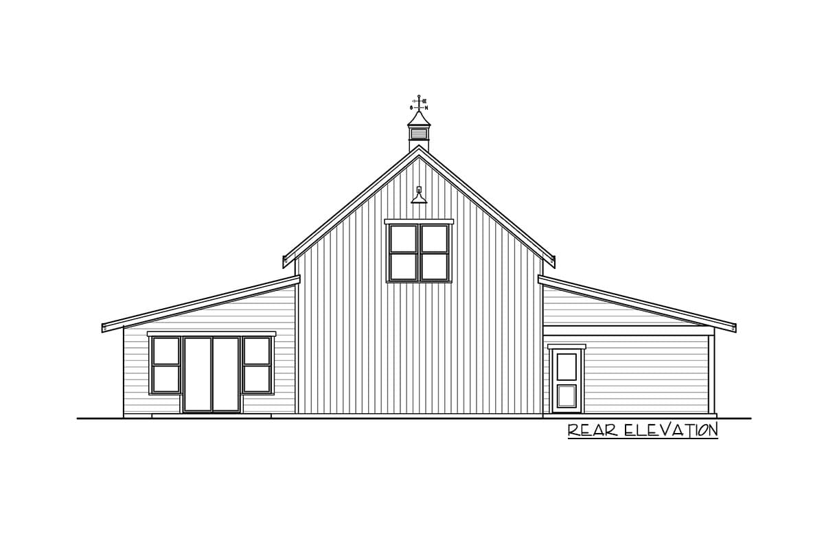 Plan 280188JWD: Rustic Barndominium with Large Loft and Tack Room - Image #4 - Barndominium, Carriage, Country, Rustic