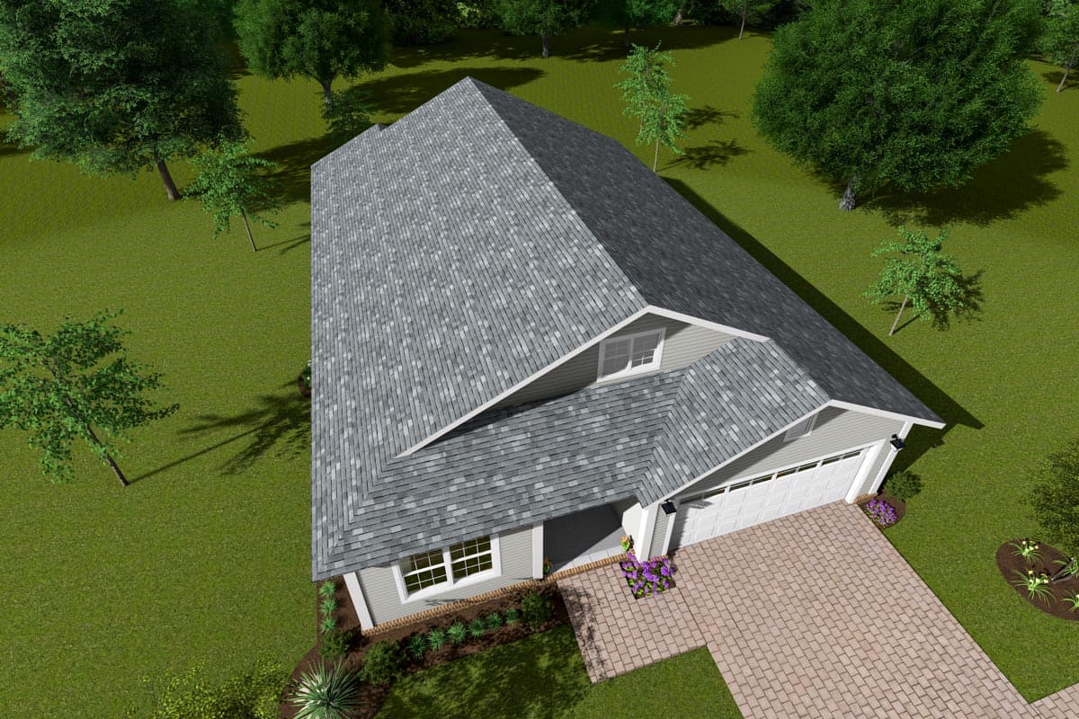 Plan 52316WM: One-Level Country Home Plan Under 1500 Square Feet with Vaulted Living Room - Image #7 - Bungalow, Cottage, Country, Traditional