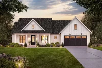 4-Bed Modern Farmhouse Plan Under 2000 Square Feet 