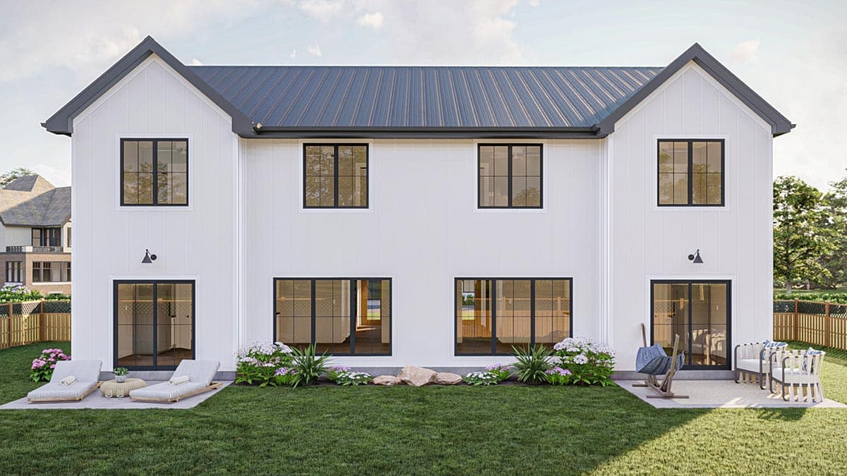 Plan 623190DJ: Modern Farmhouse Style Duplex House Plan with 1700 Square Foot 3-Bed Units - Image #5 - Country, Modern Farmhouse, New American, Traditional