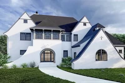 Exclusive 4-Bed European Home Plan with Game Room
