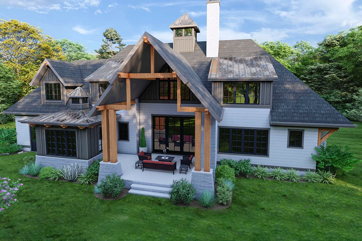 Plan 93141EL: Rustic Craftsman Plan with Vaulted Great Room and Bonus Room above Garage - 3940 Sq Ft - Image #4 - Craftsman, Mountain, New American, Rustic