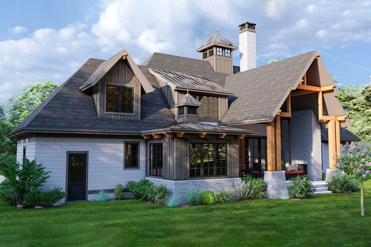 Plan 93141EL: Rustic Craftsman Plan with Vaulted Great Room and Bonus Room above Garage - 3940 Sq Ft - Image #6 - Craftsman, Mountain, New American, Rustic