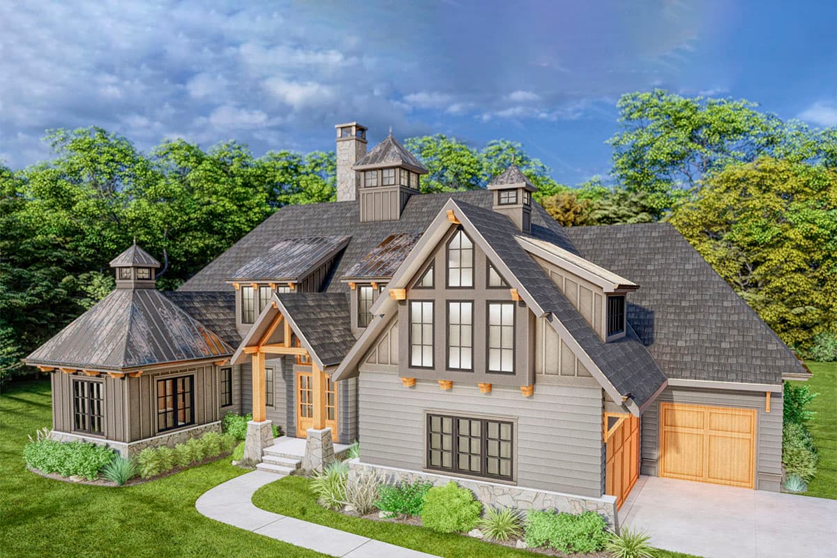 Plan 93141EL: Rustic Craftsman Plan with Vaulted Great Room and Bonus Room above Garage - 3940 Sq Ft - Image #8 - Craftsman, Mountain, New American, Rustic