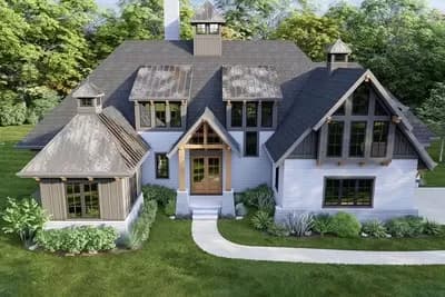 Rustic Craftsman Plan with Vaulted Great Room and Bonus Room above Garage - 3940 Sq Ft