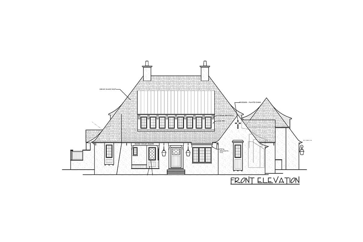 Plan 93144EL: Contemporary European Home Plan with Outdoor Shower and Rear Garage - Image #6 - Contemporary, Country, New American, Transitional