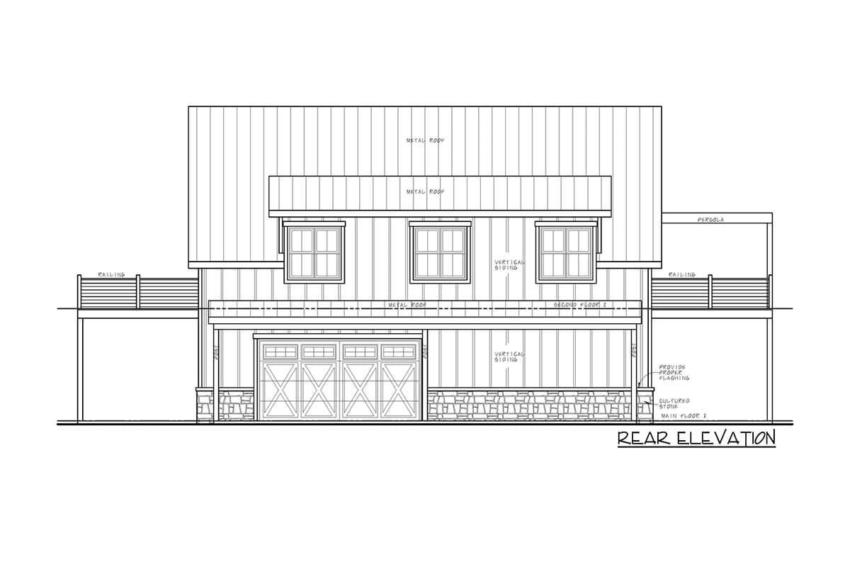 Plan 42432DB: Mountain Carriage House Plan with Ample Outdoor Living / Storage - 1565 Sq Ft - Image #6 - Barndominium, Carriage, Country, Craftsman, Mountain, New American, Rustic